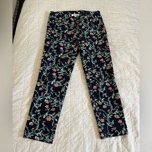 The Loft Riviera Pant NWOT, Navy w/floral pattern